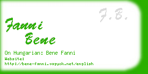 fanni bene business card